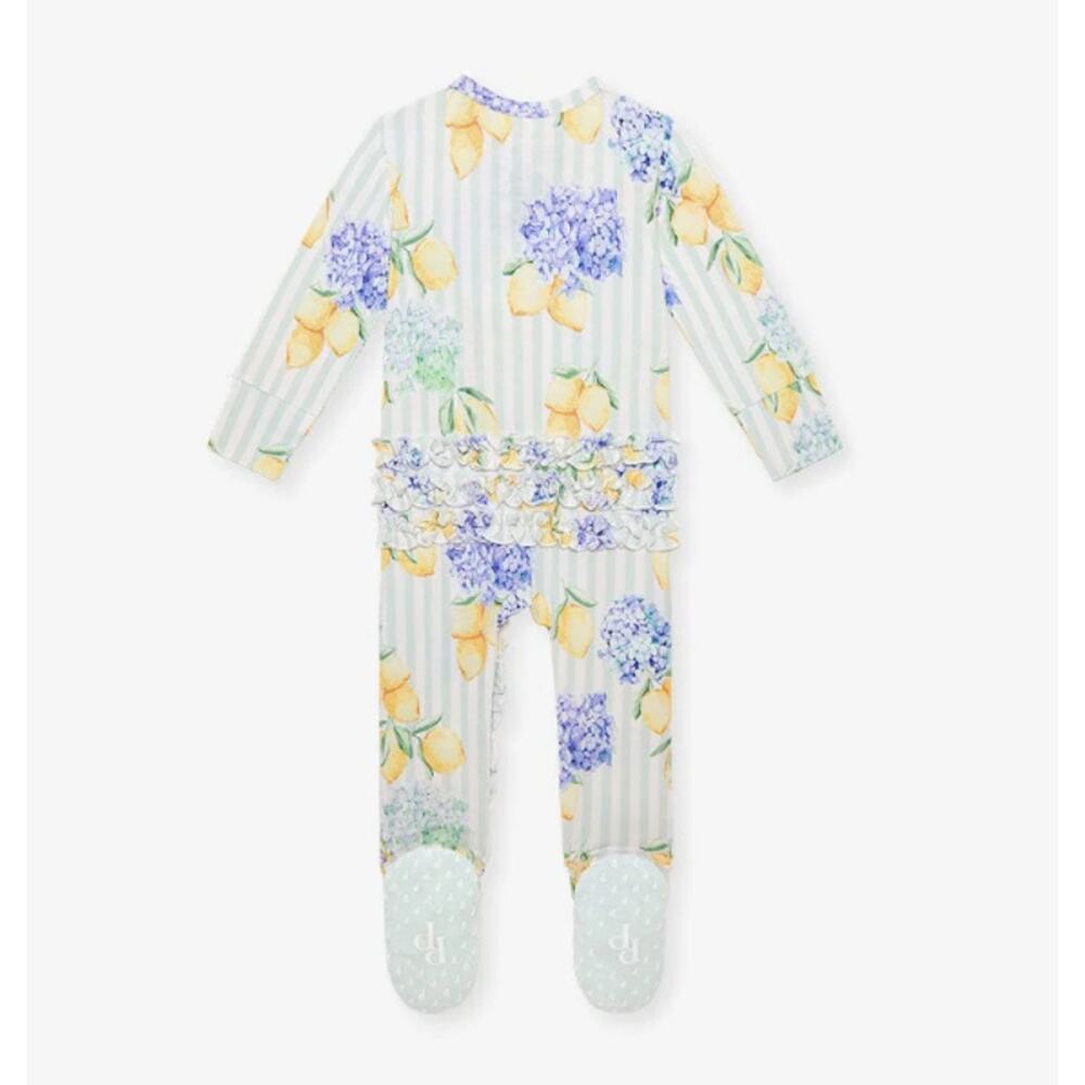 Posh Peanut (Bundle of 2) Ruffled Zippered One-Piece Footie - Size 6-9 Months - Picture 9 of 9